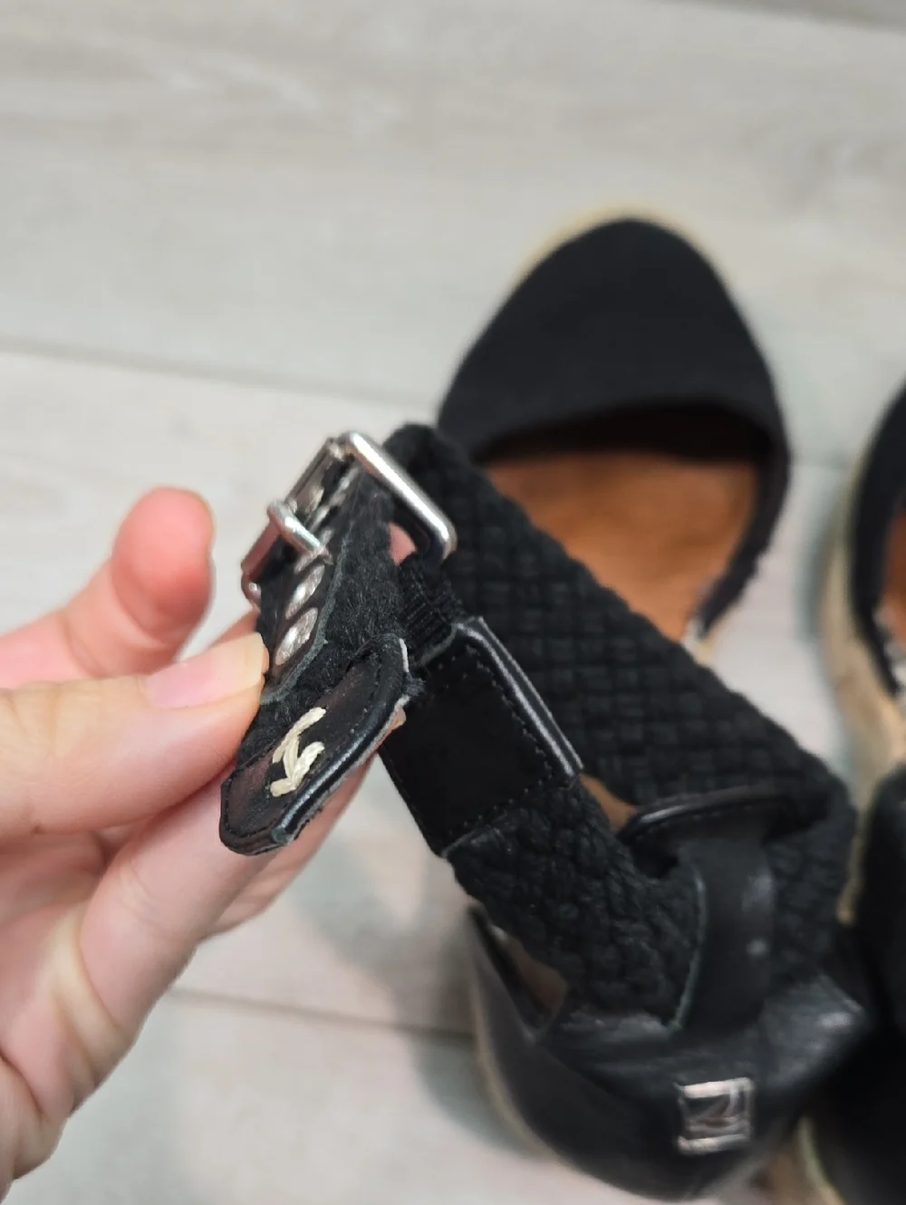 Sperry Women Black Espadrille Wedge Sandals Boho Hobo Shoes Sz 9.5M